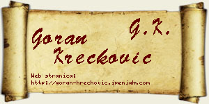 Goran Krečković vizit kartica